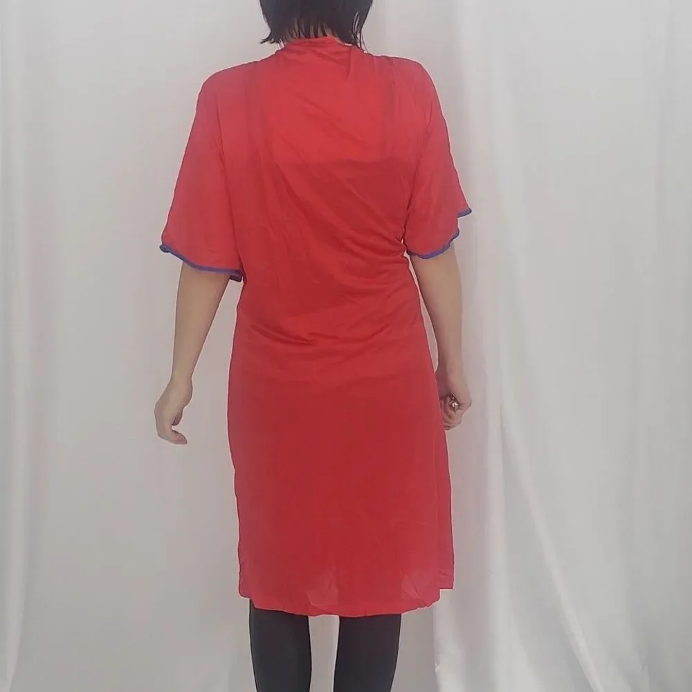 90s Red and Blue Nylon‎ Robe